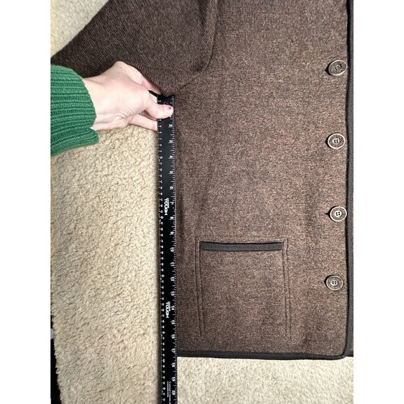 Geiger Collections Women's Vomp Button Brown 100% Boiled Wool Jacket Sz 46 EC - Picture 16 of 16